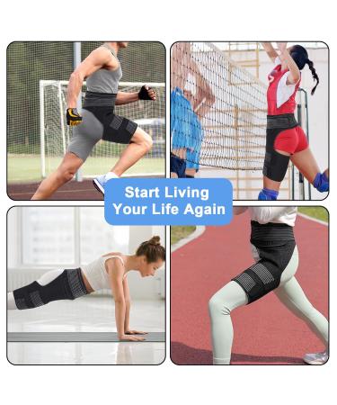 Hip Brace with Removable Belt - Sciatica Pain Relief & Hip Support for Men & Women (Black Left) - Enhanced Compression Sleeve for Arthritis & Pulled Muscles - Buy Online on GoSupps.com