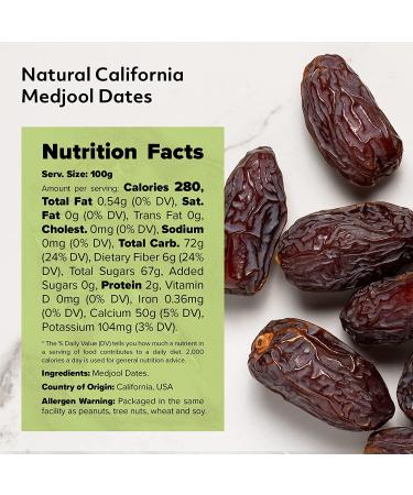 Natural Medjool Dates - Juicy, Sweet & Preservative-Free (2 lbs) | Grown in California - Buy Online on GoSupps.com
