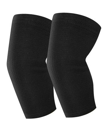 WLLHYF Elbow Compression Sleeves Breathable Arm Protector Pads Sports Bicep Knee Wraps Support Best Brace Splint for Men Women Tennis Golfers Fitness Volleyball Weight Loss (Black)