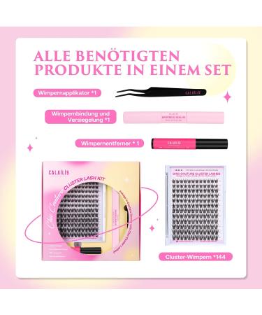 Calailis DIY Eyelash Extensions Set - 144 D Curl Individual Eyelashes with Adhesive Sealer & Applicator | YY29 Kit for Professional Quality Lash Extension - Buy Online on GoSupps.com