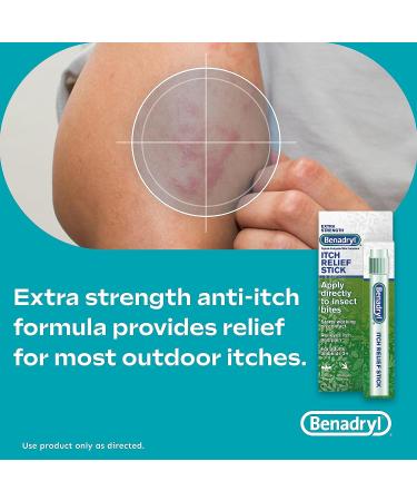 Benadryl Extra Strength Itch Relief Stick 0.47 fl. oz - Fast Relief for Outdoor Itches & Pain with Diphenhydramine & Zinc Acetate - Buy Online on GoSupps.com