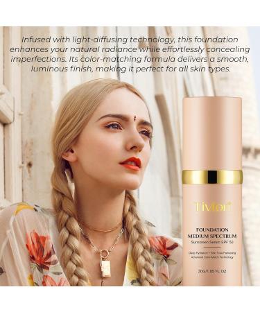Liquid Foundation Flawless Concealer Foundation Long Lasting Lightweight Nourishing Sun Protection SPF 50 for All Skin Types 30 ml - Buy Online on GoSupps.com