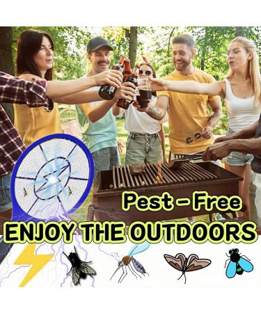 Electric Fly Swatter Racket - Outdoor/Indoor Bug Zapper Racket Battery Operated Mosquito Zapper & Pest Control for Home Office Backyard Camping - Non-Toxic Safe for Humans & Pets - 90-Day Trial - Buy Online on GoSupps.com