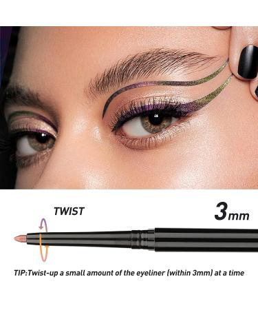 Fanxiton Brown Gold Pink Glitter Eyeliner Pencil | Waterproof Mermaid Makeup | Long-Lasting Metallic Colored Eyeliner | 24h Wear - Buy Online on GoSupps.com
