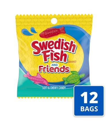 Swedish Fish & Friends Soft Chewy Candy 3.59oz (12 Pack) - Mixed Fruit Assortment - Buy Online on GoSupps.com