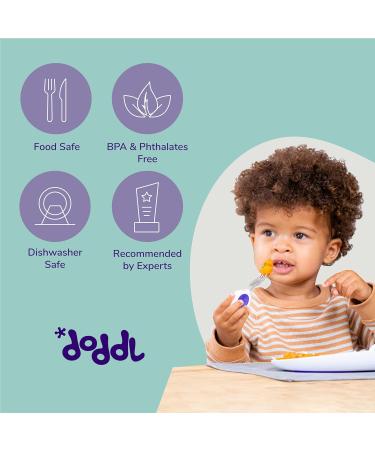 Doddl Toddler Self Feeding Cutlery Set | Spoon and Fork for Kids 12m+ (Aqua) - Buy Online on GoSupps.com