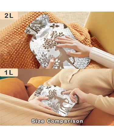 Buy Naanle Forest Animals Deer Heat Bottle | 1L Transparent Hot Water Bottle for Pain Relief - Heat & Cold Therapy for Bed Hands Feet - Buy Online on GoSupps.com