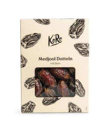 KoRo - Dattes Medjool avec noyau 1 kg - S ch es au soleil - Particuli rement tendres et moelleuses - Go t caramel - Snack riche en fibres Pack de 1