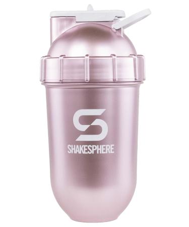 ShakeSphere Tumbler: Award Winning Protein Shaker Cup, 24oz ? Patented Capsule Shape Mixing ? Easy to Clean ? No Blending Ball Needed ? BPA Free ? Mix & Drink Shakes, Protein Powders (Rose Gold)