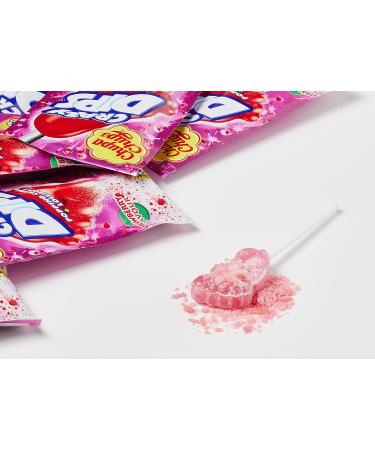 Chupa Chups Crazy Dips Strawberry - 24 Strawberry Lollipops with Crackling Effect & Shower Powder - Perfect for Christmas - Buy Online - Buy Online on GoSupps.com