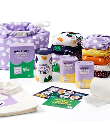 Bambino Mio reusable diapers in a set - Little Rebel Box 10 x cloth diapers diaper fleece wetbag and washing additive Brave