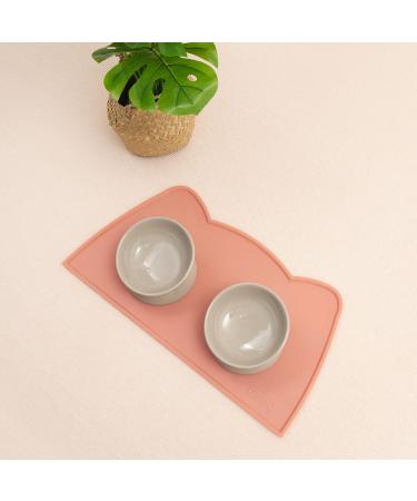 Ohmo Non-Slip Bowl Pad for Small Dogs & Cats - Waterproof Silicone Feed Mat 52x30cm Tea Pink - Perfect Base for Cat Bar - Buy Online on GoSupps.com