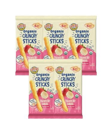 Earth's Best Organic Baby Food, Dissolvable Teething Snack for Babies 6 Months and Older, Strawberry Banana Crunchy Sticks, .56 oz Pack (Pack of 5)