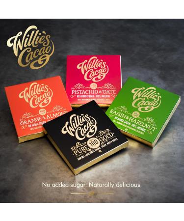  Willie's Cacao Willie's Cacao - 100% Cacao Chocolate Bar - Pure Gold 100% Cacao Sur del Lago - 40g x 12 - Hazelnut Notes - No Added Sugar - Vegan - Buy Online on GoSupps.com
