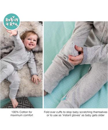 100% Cotton Two-Way Zipper Baby Sleepsuit Unisex Onesie Romper 0-3 Months Grey, White, Mint Green - Buy Online on GoSupps.com