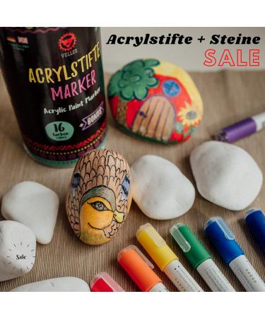 VELLES Pebbles for Painting Large Garden Stones White Natural Rock for Paint Rocks Marble Gravel to Decorative Stone Aquarium Decor Polished Pebble Art Scottish Cobbles for Pond - 1.9kg (40-80mm) 40-80 mm (WeiÃ) - Buy Online on GoSupps.com