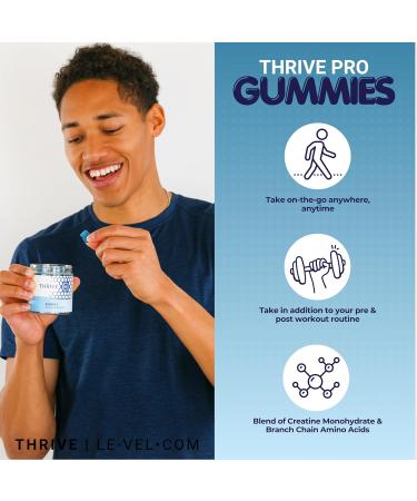 Le-Vel Thrive PRO Gummies - Creatine Nutritional Supplement Gummies 60 Count - Supports Brain Function Muscle Recovery Endurance 30 Servings - Buy Online on GoSupps.com