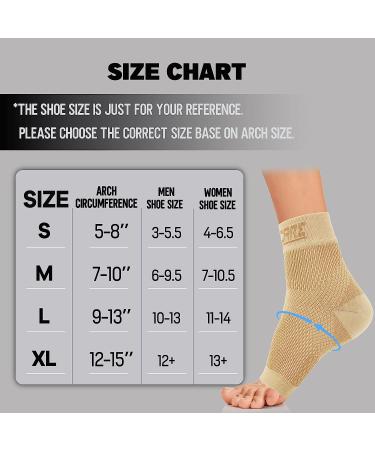 Thoxcare Plantar Fasciitis Socks - 1 Pair, Ankle Brace Foot Compression Sleeve for Women & Men with Arch Support, Pain Relief & Swelling Reduction - Beige, Small - Buy Online on GoSupps.com