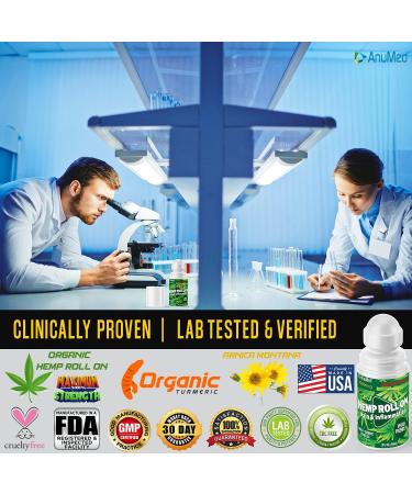ANUMED Hemp Roll-On 4000mg Pain Relief with Arnica & Turmeric - 2 Pack (1oz) | Fast-Acting Maximum Strength Anti-Inflammatory Solution - Buy Online on GoSupps.com