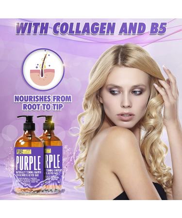 Purple Shampoo & Conditioner Set - Eliminate Brassiness - Ideal for Blonde, Grey, Bleached, Silver Hair - Sulfate-Free - Buy Online on GoSupps.com