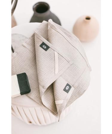 Pure Flax Linen Face Washcloths - 4-Pack 10x10-inch Natural Fiber Cloths for Women - Exfoliating Face Towel for Bathroom - Linen Wash Cloths - Buy Online on GoSupps.com