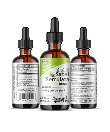 Heavenly Herbals Inc. Sabal Serrulata Drops Supports Healthy Prostate Gland 2.0 fl. oz (Alcohol Free)