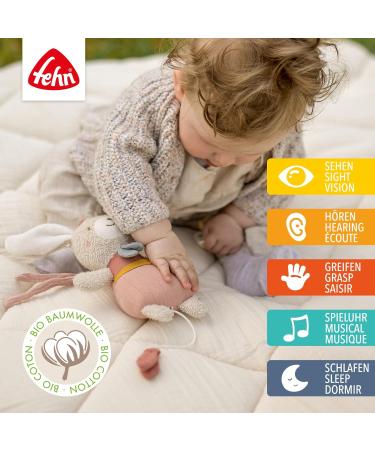 Fehn Mini Play Watch Hare - Cotton Cuddly Toy & Sleep Aid with Mozart's Lullaby | Baby Toys for Home & Travel | Ideal for Babies & Toddlers - Buy Online on GoSupps.com