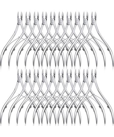 20 Pcs Cuticle Trimmer Cuticle Nippers Stainless Steel Cuticle Remover Pointed Cuticle Cutter Nail Cuticle Clippers Dead Skin Pedicure Manicure Tools for Fingernails and Toenails