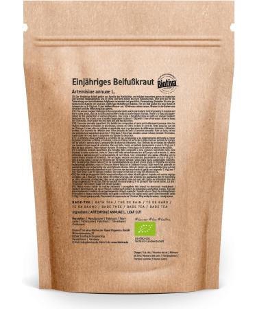 Biotiva DE- KO-005 Th de bain bio annua - 500 g (4 x 125 g) - 100 % Artemisia annua - S ch et coup - Id al pour bain complet et bain de pieds - Issu de l'agriculture biologique contr l e - Buy Online on GoSupps.com