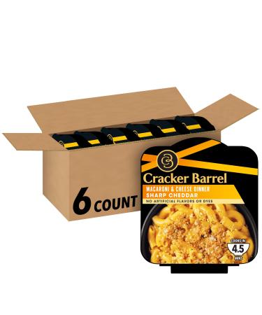 Cracker Barrel Sharp Cheddar Macaroni & Cheese Single Bowl Dinner (6 ct Pack, 3.8 oz Trays)