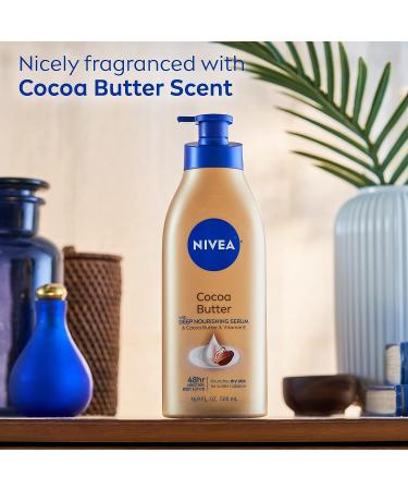 NIVEA Cocoa Butter Body Lotion 16.9 Fl Oz Pump Bottle - Deep Nourishing Serum - Buy Online on GoSupps.com