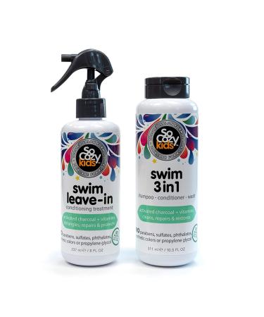 SoCozy Swim Leave-In Treatment & Conditioner with Activated Charcoal - 8oz, Loco Lime Scent, Protects & Repairs Hair from Pool Chemicals, Saltwater & Sun - Buy Online on GoSupps.com