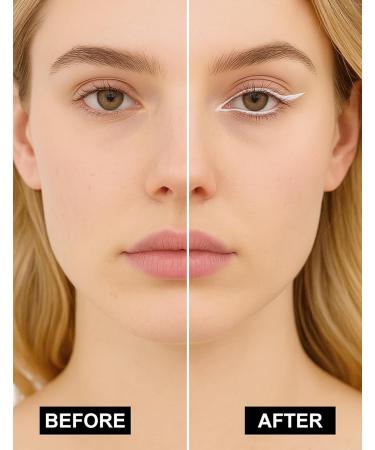  Erinde Erinde White Gel Eyeliner Waterproof and Long-Lasting Soft and Silky White Kohl Pencil Highly Pigmented Eye Makeup Smudge-Resistant Precise Eyeliner Vegan - Buy Online on GoSupps.com