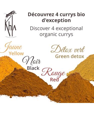 Khla - Set of 4 Organic Curries - Yellow Curry Black Curry Red Curry & Detox Green Curry - Powder Tubes 4x 100g - Gift Idea Box - Exclusive Kitchen Blends - Asian Spice - Cambodia Origin - Buy Online on GoSupps.com