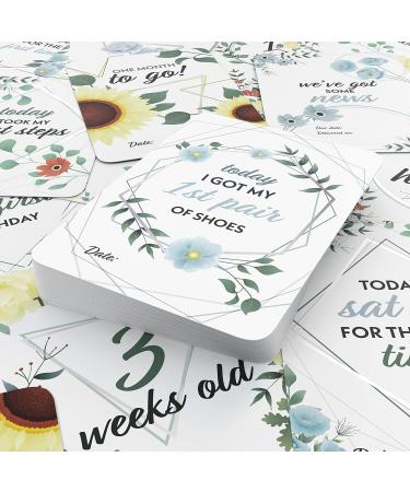 Baby Moments Cards & Milestone Keepsake Gift Box - 50 Unisex Photo Memory Album Set for Pregnancy & Baby Shower - Cozy Hedgehog Theme - Buy Online on GoSupps.com