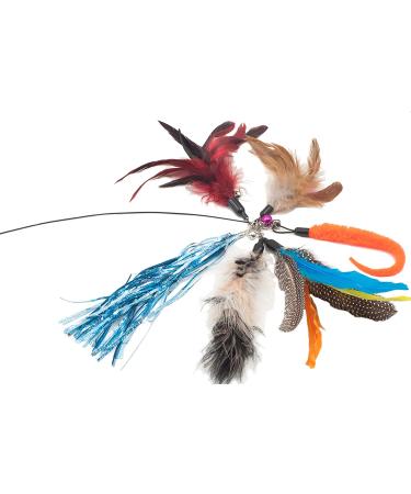 Fashion's Talk Kitten Feather Teaser Wand Cat Toy with Replacement Pack - Set of 2 Wands + Feather Replacement Pack - Buy Online on GoSupps.com