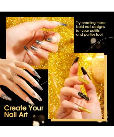 ROSALIND 6PCS White Black Gel Nail Polish Set with Silver Gold Glitter - Soak Off All Seasons Manicure Collection for Salon and Home DIY Nail Art - Buy Online on GoSupps.com