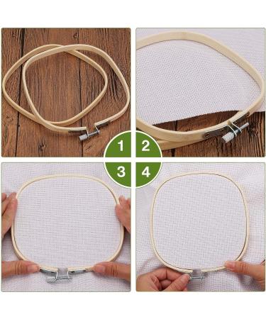 Caydo Square Embroidery Hoops Set - 3 Sizes | Adjustable Bamboo Frames for Cross Stitch, Needlework, DIY Craft - Buy Online on GoSupps.com
