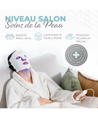 Masque facial LED 7 couleurs avec infrarouge proche - Luminoth rapie bleue rouge pour le visage - 456 LED - Outil de soin pour les rides anti- ge - Buy Online on GoSupps.com