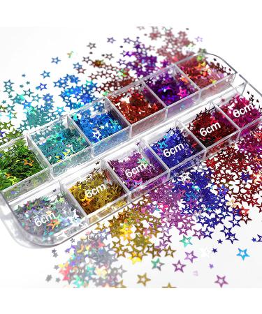 Star Nail Glitters: Red Blue Silver Sequins for 4th of July Nail Art Decorations - 2 Boxes - Buy Online on GoSupps.com