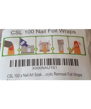 CSL Nail Art Soak Off Remover Foil Wraps - 100 x Gel Polish & Acrylic Removal - Buy Online on GoSupps.com