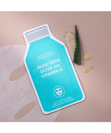  Yeauty YEAUTY SMOOTHIE - Moisturizing face mask with aloe vera olive oil and vitamin E - For intensive care and radiant skin - 100% biodegradable - 1 pack - Buy Online on GoSupps.com