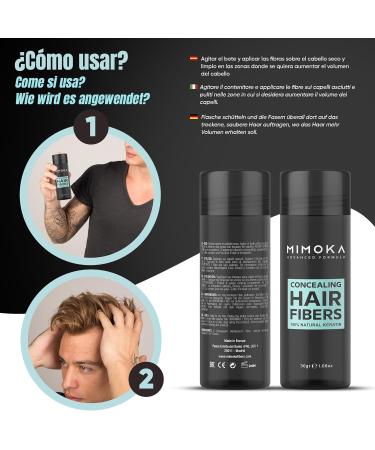 Mimoka Scattered Hair Powder - 100% Natural Microfibers for Hair & Beard - Gray - Non-Perceptible Solution for Men & Women - 30g - Buy Online on GoSupps.com