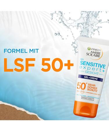 Garnier Gel Cream SPF 50+ | Sun Protection for Sensitive Skin | Ambre Solaire Sensitive Expert+ 50ml - Buy Online - Buy Online on GoSupps.com