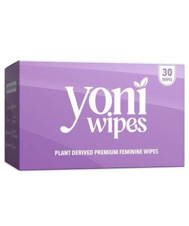 30 Count Biodegradable & Flushable Feminine Wipes pH-Balanced Aloe Vera & Vitamin E Individually Wrapped for Travel and On-the-Go Use