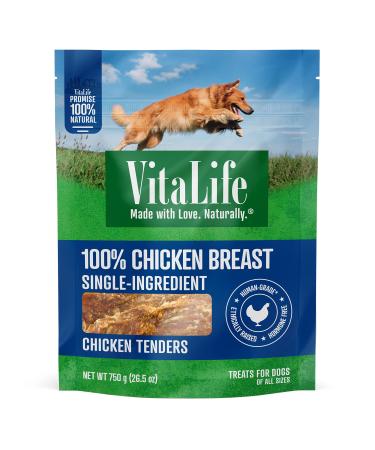 VitaLife All Natural Dog Treats - Chicken Tenders 750g Dark Green