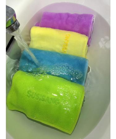 SUSISANG Candy Color Super Soft Washcloths Towel 6-Piece Set - Super Absorbent & Quick Drying Square Towels - Buy Online on GoSupps.com