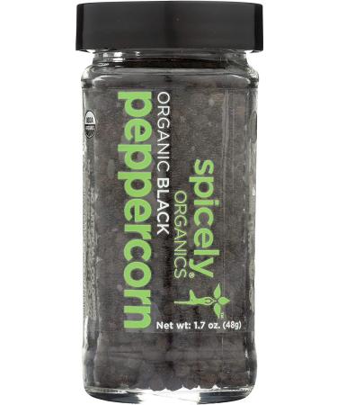 Spicely Organic Black Peppercorns - 1.7 oz Jar | Gluten-Free Spice - Buy Online on GoSupps.com