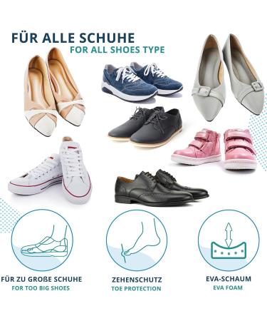 Buy Sulpo 4 Pairs Shoe Fillers - EVA Foam Cushion Pads for Oversized Shoes - Black Sponge Heel & Toe Liner - Fits Most Shoe Sizes - Buy Online on GoSupps.com
