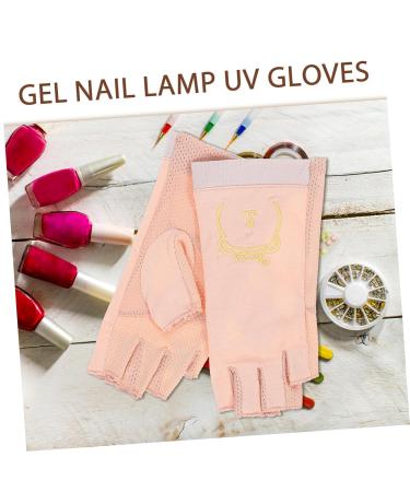 Healeved 1 Pair Manicure Gloves Anti Protective Gloves for Manicure Nail Uv Gloves Uv Gloves for Gel Nail Lamp Nail Art Accessory Uv Nail Gloves Nail Supplies Cotton Pink Thin Section - Buy Online on GoSupps.com